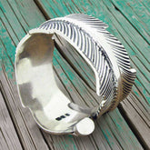 Handmade Feather Silver Ring